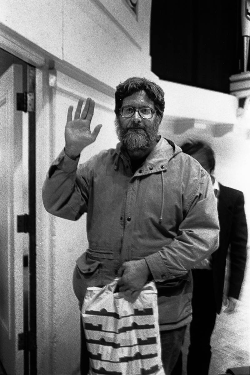 Cope backstage at Hill Auditorium, Ann Arbor (1995) photo by Allen Ginsberg